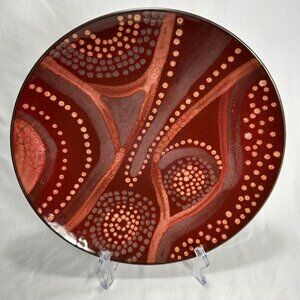 colorful Red Vanilla weighty porcelain serving plate